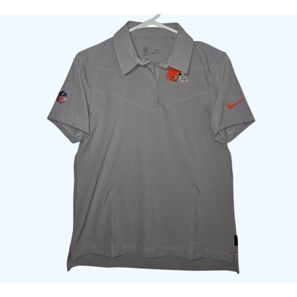 Nike Cleveland Browns NFL On-Field Dri-FIT Polo Shirt Womens Small Snap Button - Picture 2 of 8